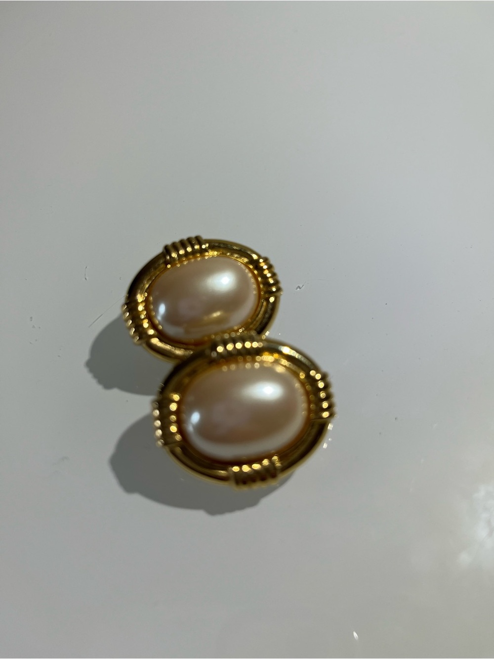 Givenchy Gold-Tone Oval Pearl Clip-On Earrings